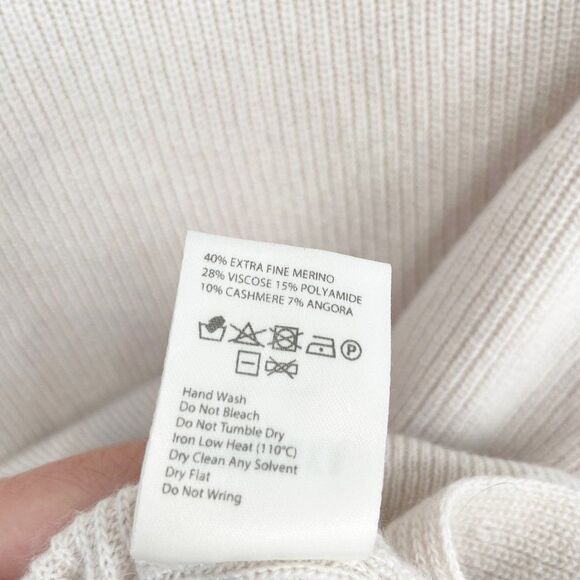 Nanushka Monday Turtleneck Sweater Slouchy Oversized Merino Angora Beige S - Picture 7 of 7